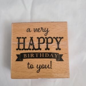 Happy Birthday Wood Stamp